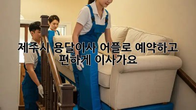 제주시 용달이사, 어플로 예약하고 편하게 이사가요!